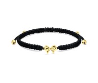 Lovely Silver Bow with Knitting Rope Bracelet BR-1501-GP